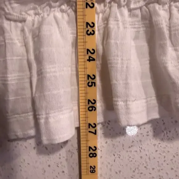 Free People White Picnic Mini Dress Cotton Smocked Puff Sleeve Coquette Cottage - Picture 9 of 9